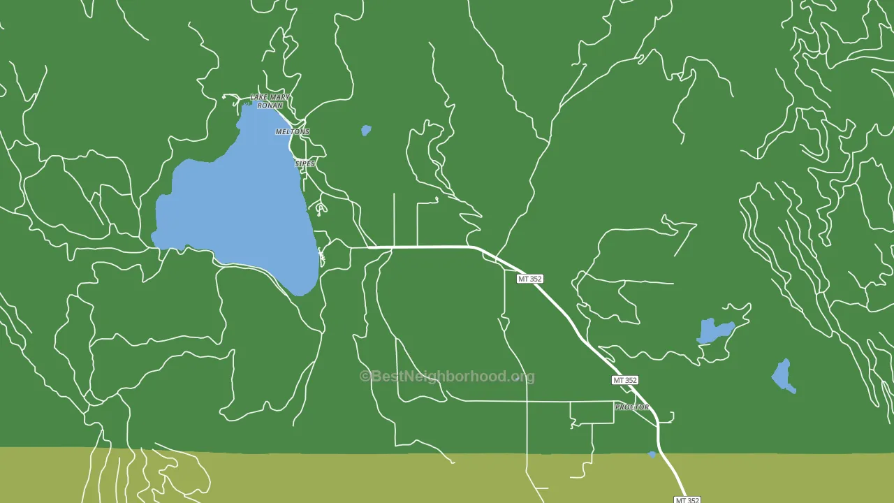 Proctor, MT block-group voter-turnout map