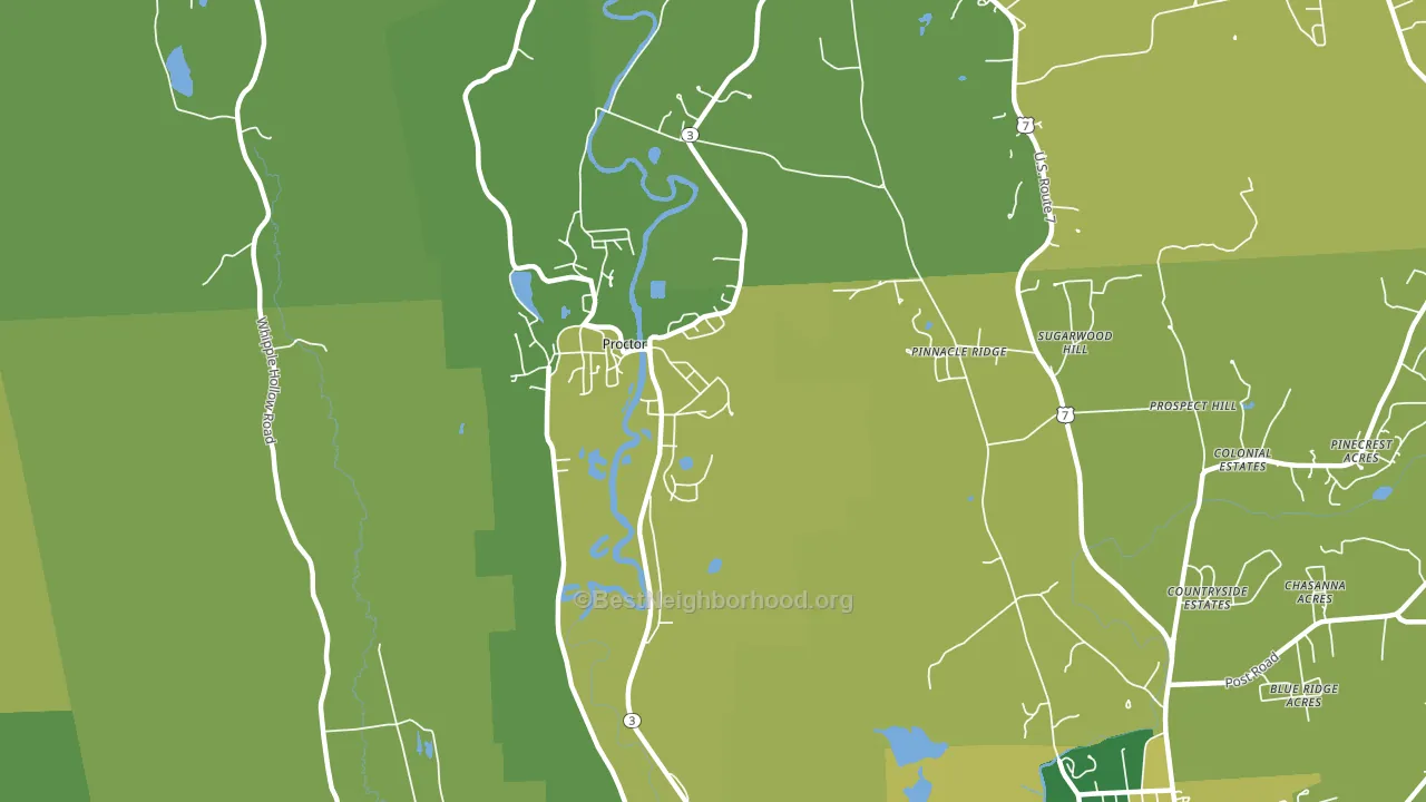 Proctor, VT block-group voter-turnout map