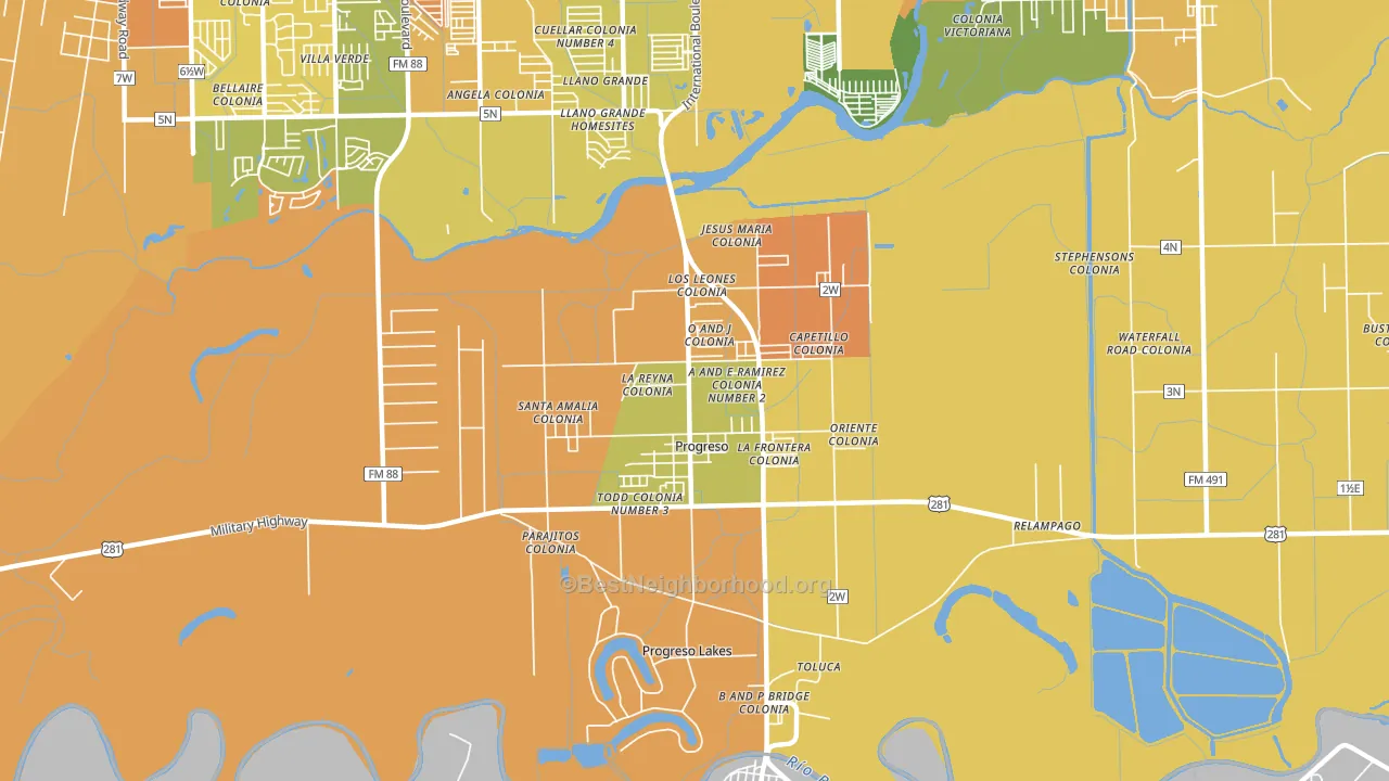 Progreso, TX block-group voter-turnout map