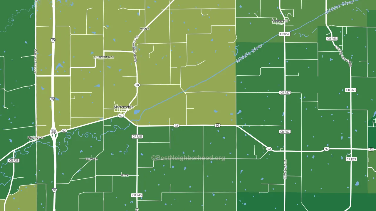 Prole, IA block-group voter-turnout map