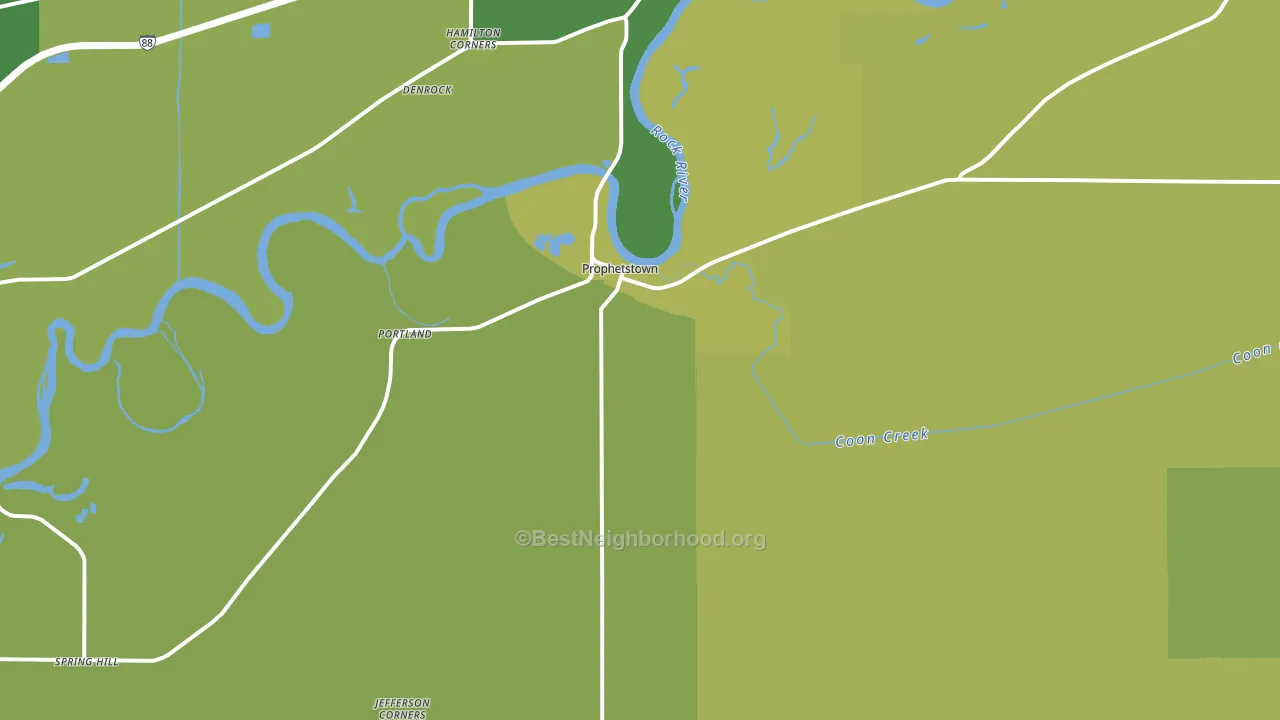 Prophetstown, IL block-group voter-turnout map