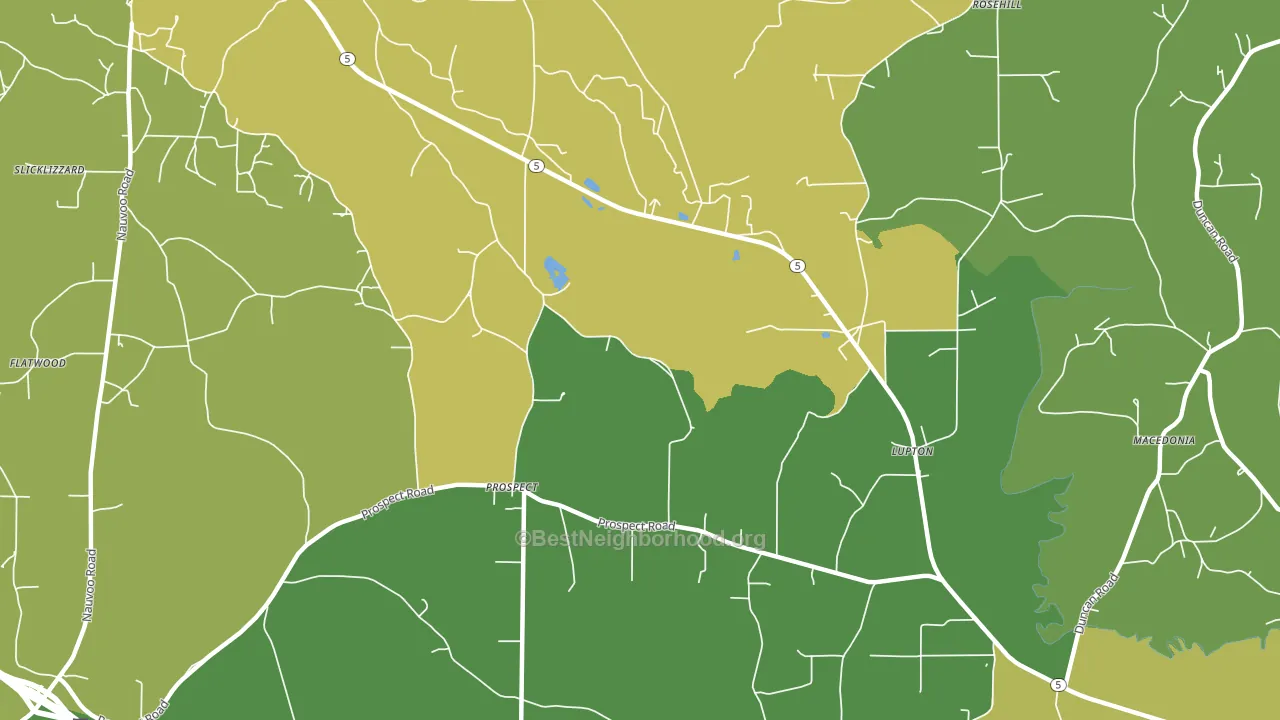 Prospect, AL block-group voter-turnout map