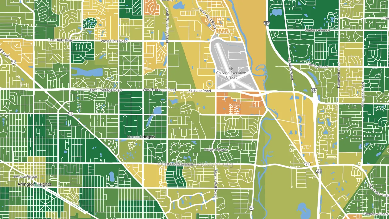 Prospect Heights, IL block-group voter-turnout map