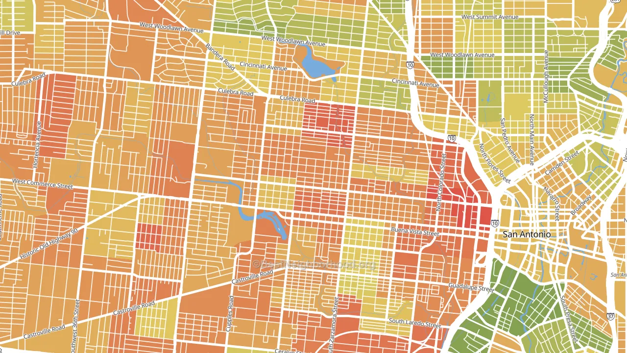Prospect Hill, San Antonio, TX block-group voter-turnout map