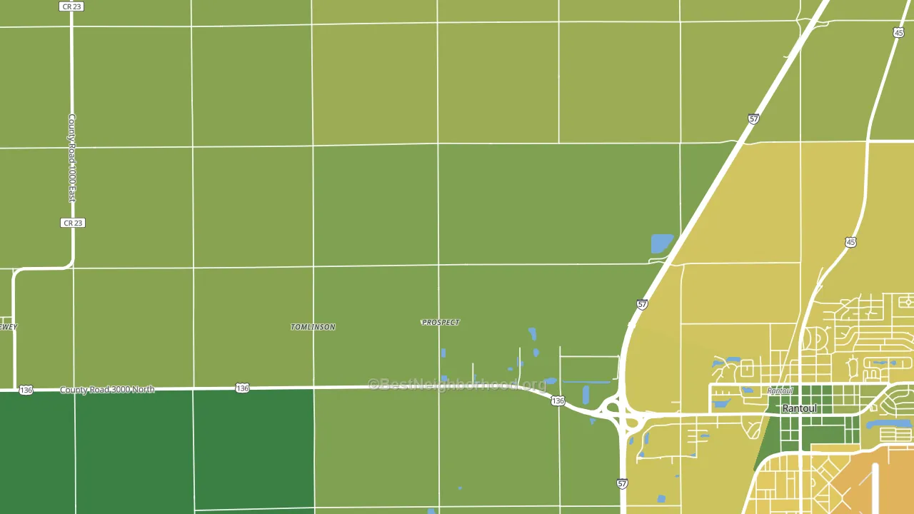 Prospect, IL block-group voter-turnout map