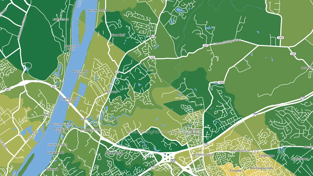 Prospect, KY block-group voter-turnout map