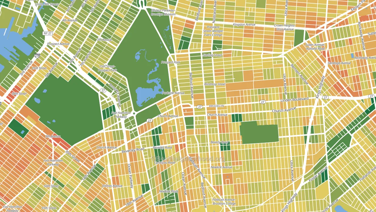 Prospect Lefferts Gardens, Brooklyn, NY block-group voter-turnout map