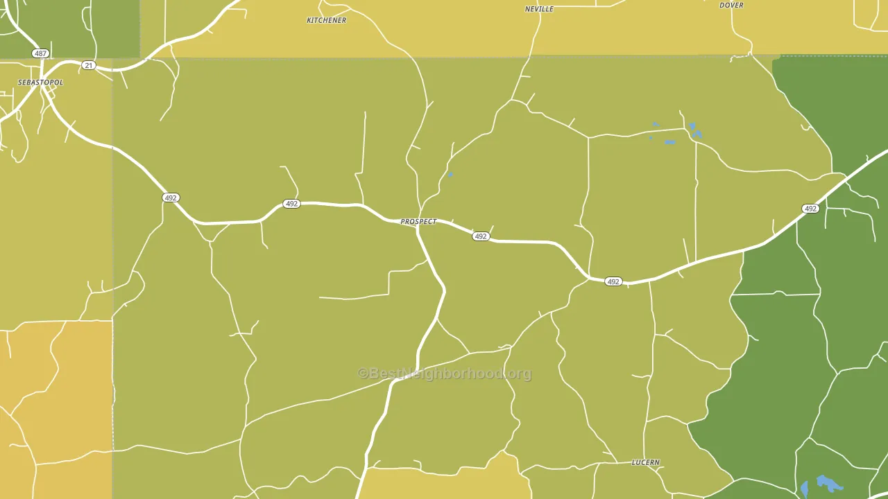 Prospect, MS block-group voter-turnout map