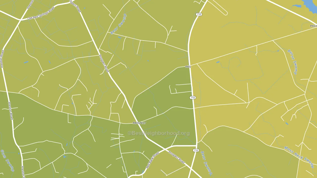 Prospect, NC block-group voter-turnout map