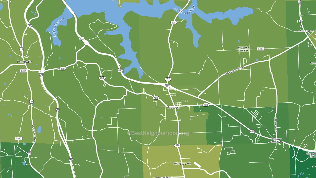 Prospect, PA block-group voter-turnout map