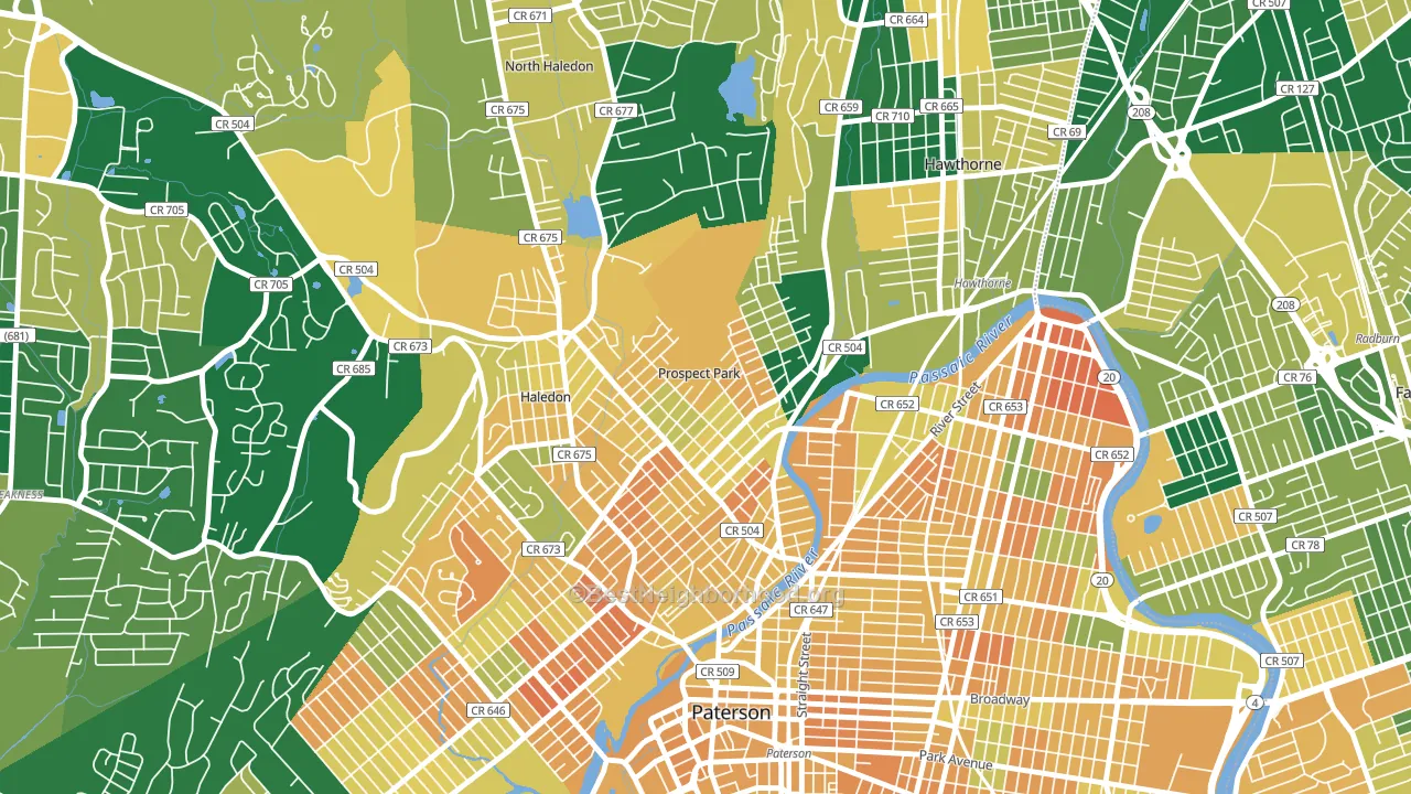 Prospect Park, NJ block-group voter-turnout map