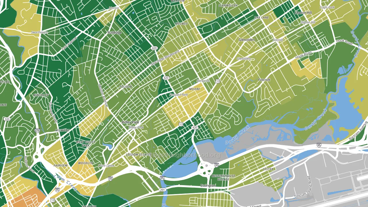 Prospect Park, PA block-group voter-turnout map