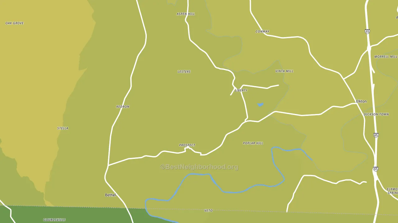 Prospect, TN block-group voter-turnout map