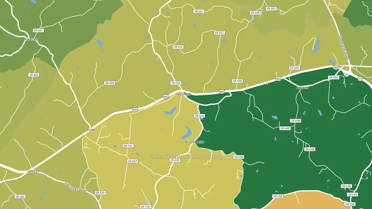 Prospect, VA block-group voter-turnout map