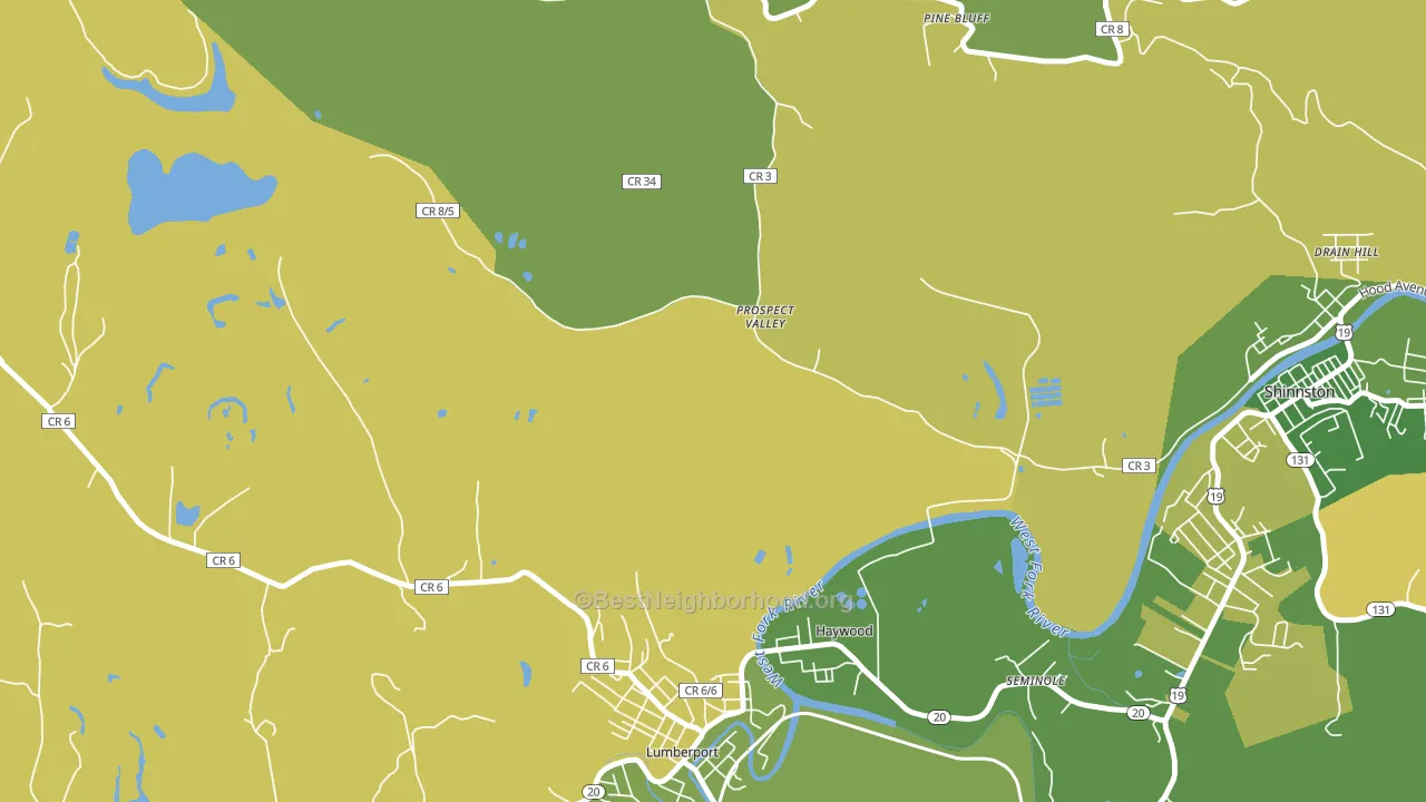Prospect Valley, WV block-group voter-turnout map