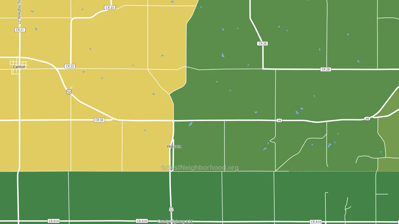 Prosper, MN block-group voter-turnout map