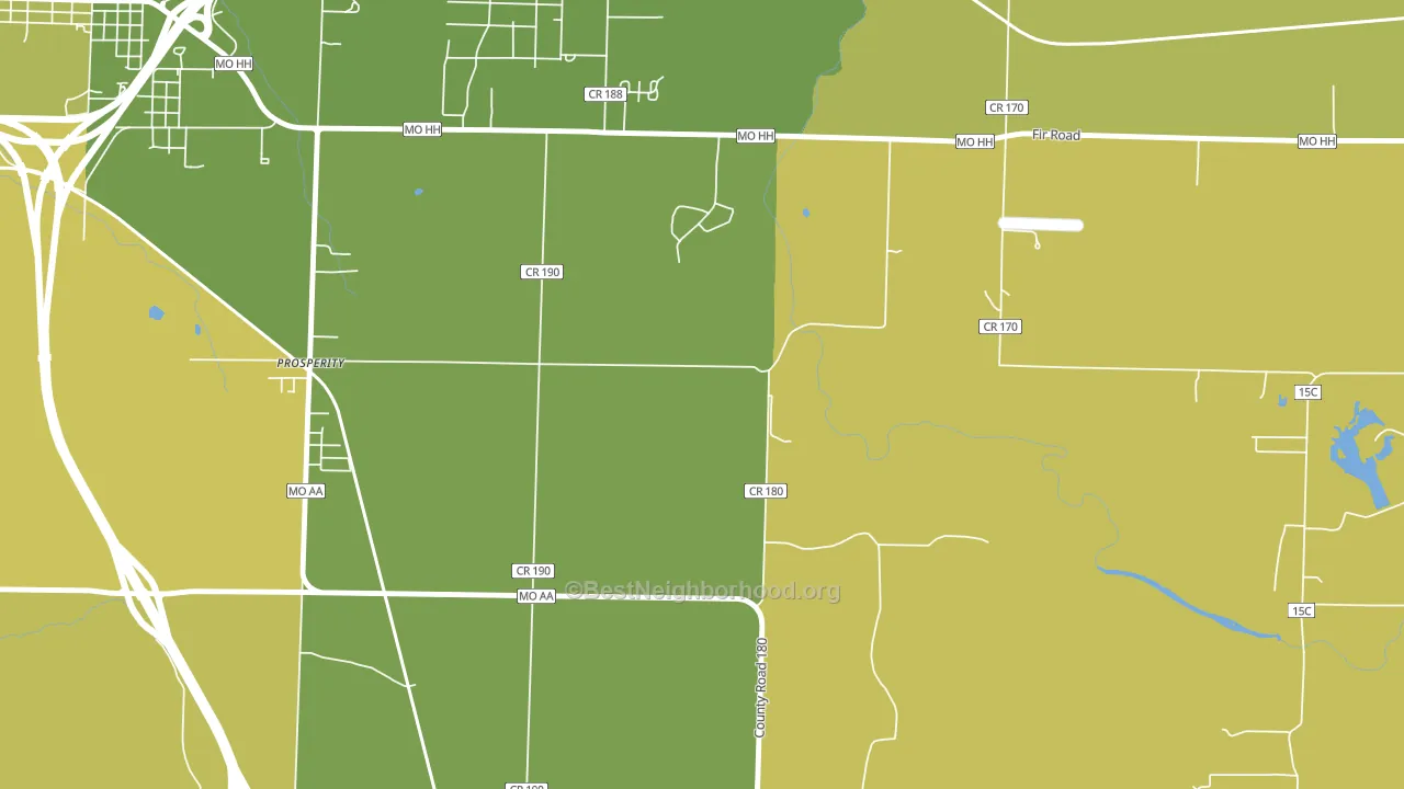 Prosperity, MO block-group voter-turnout map