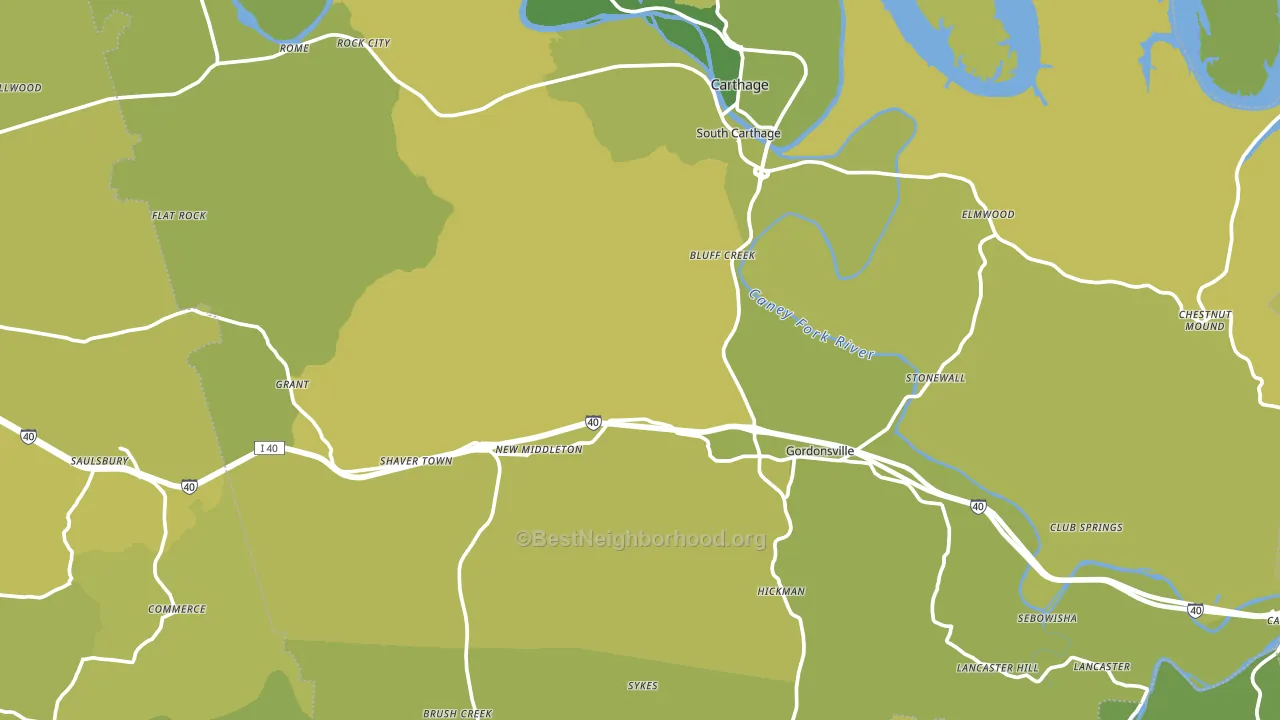 Prosperity, TN block-group voter-turnout map