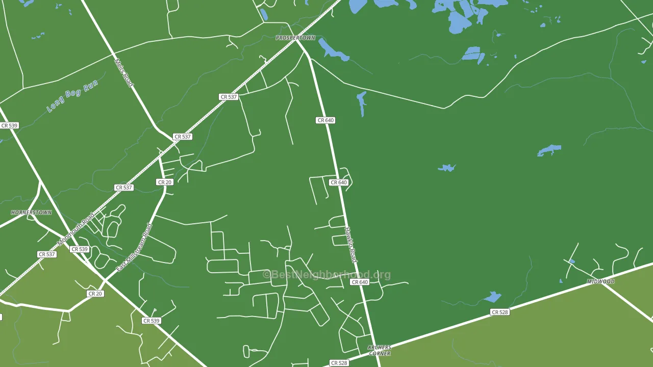 Prospertown, NJ block-group voter-turnout map