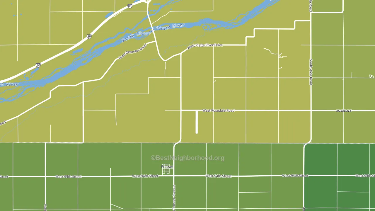 Prosser, NE block-group voter-turnout map