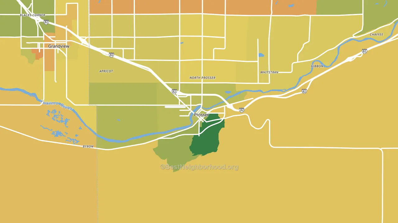 Prosser, WA block-group voter-turnout map