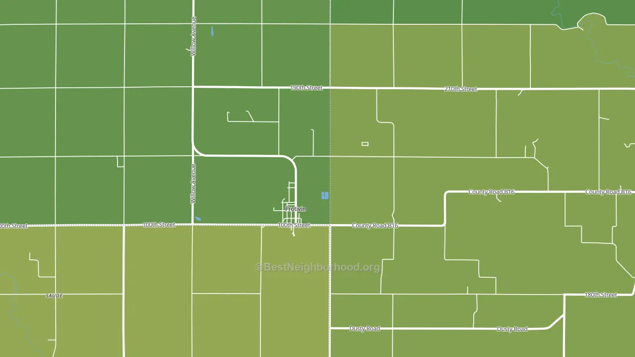Protivin, IA block-group voter-turnout map