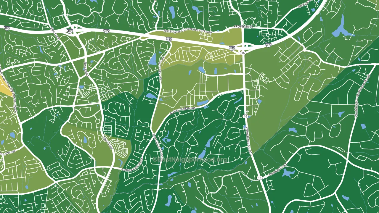 Providence Crossing, Charlotte, NC block-group voter-turnout map