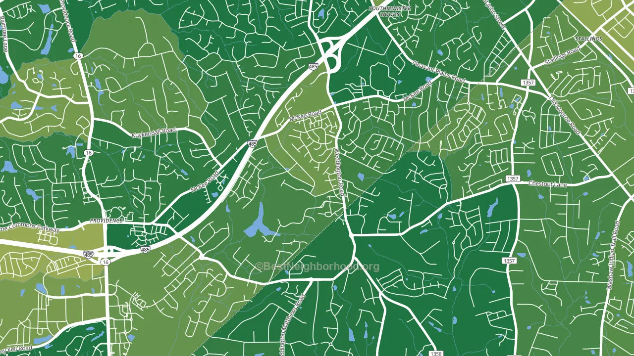 Providence Estates East, Matthews, NC block-group voter-turnout map