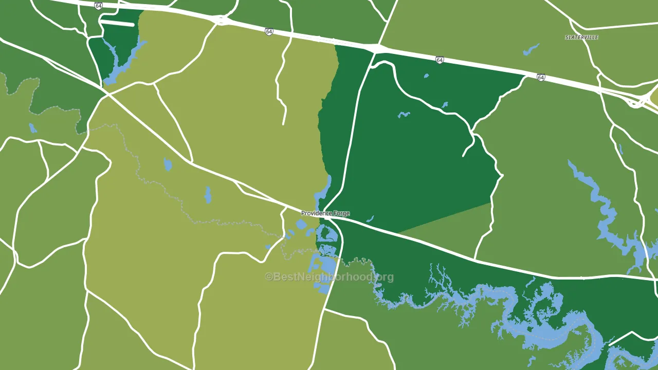 Providence Forge, VA block-group voter-turnout map