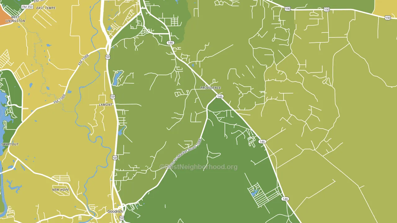 Providence, TX block-group voter-turnout map