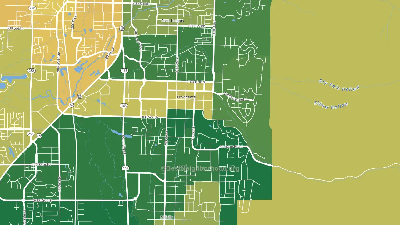 Providence, UT block-group voter-turnout map
