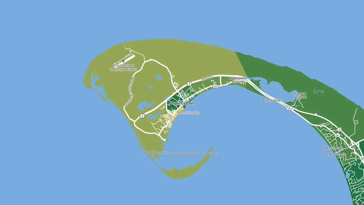 Provincetown, MA block-group voter-turnout map
