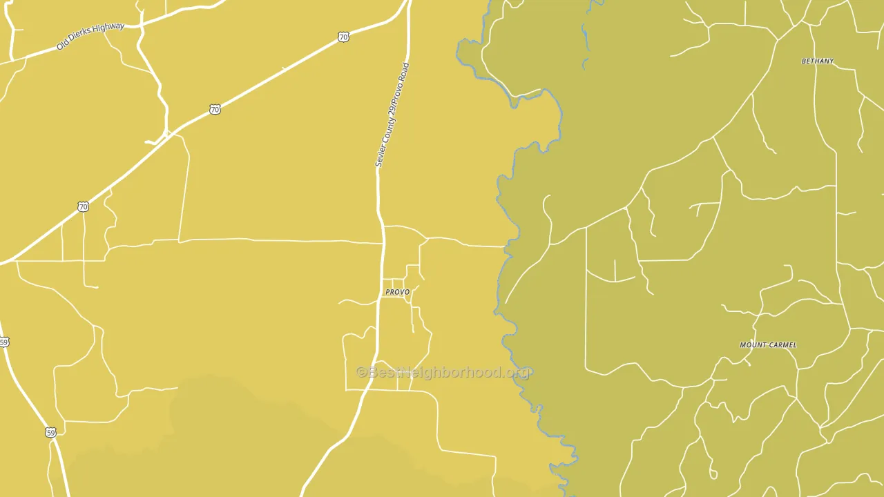 Provo, AR block-group voter-turnout map