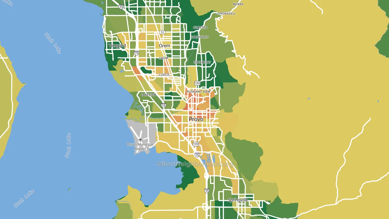 Provo, UT block-group voter-turnout map