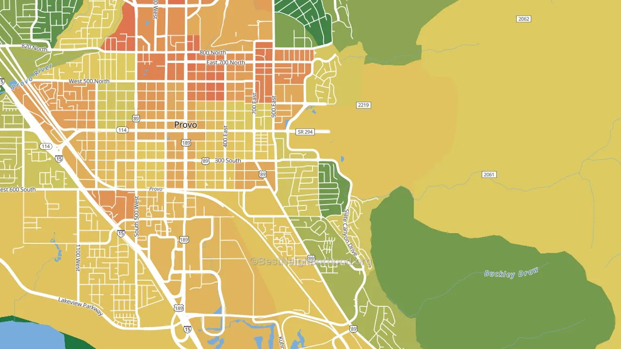 Provost, Provo, UT block-group voter-turnout map