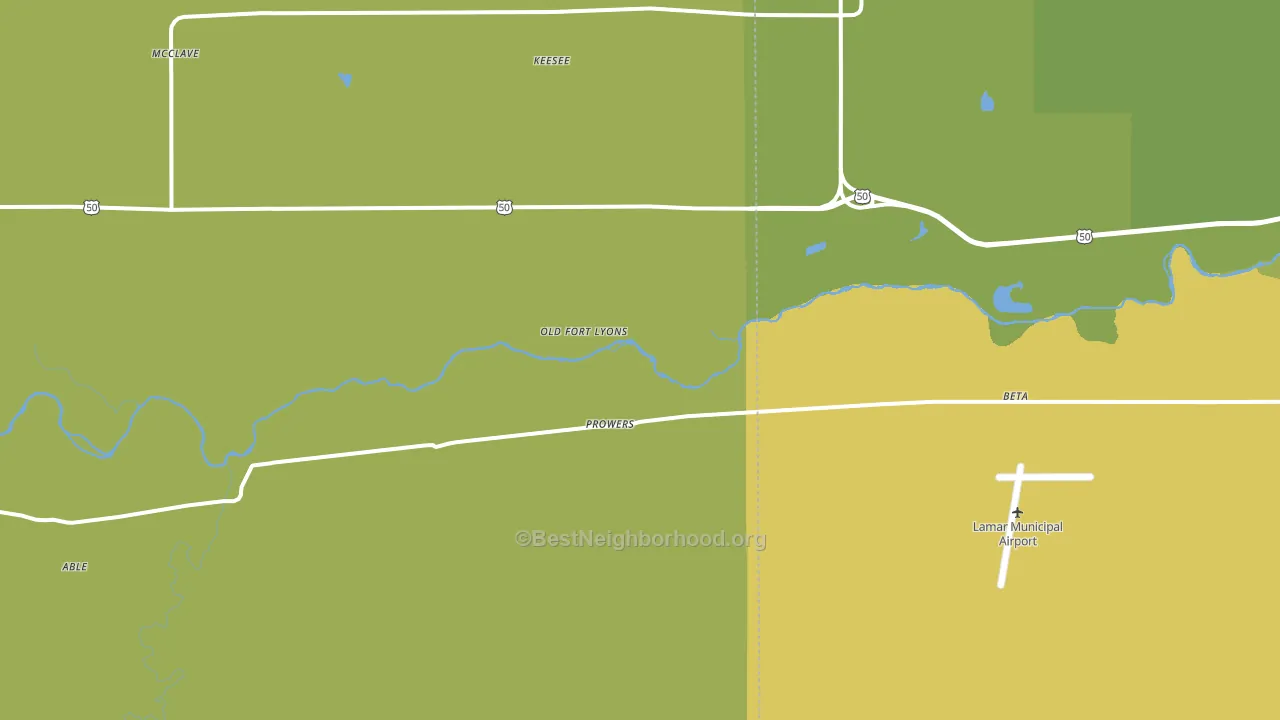 Prowers, CO block-group voter-turnout map