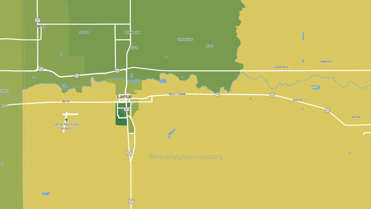 Prowers County, CO block-group voter-turnout map