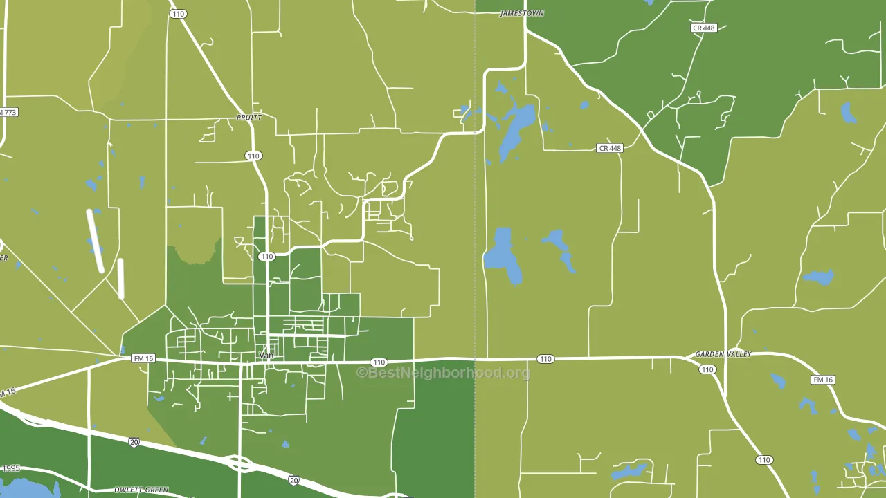 Pruitt, TX block-group voter-turnout map