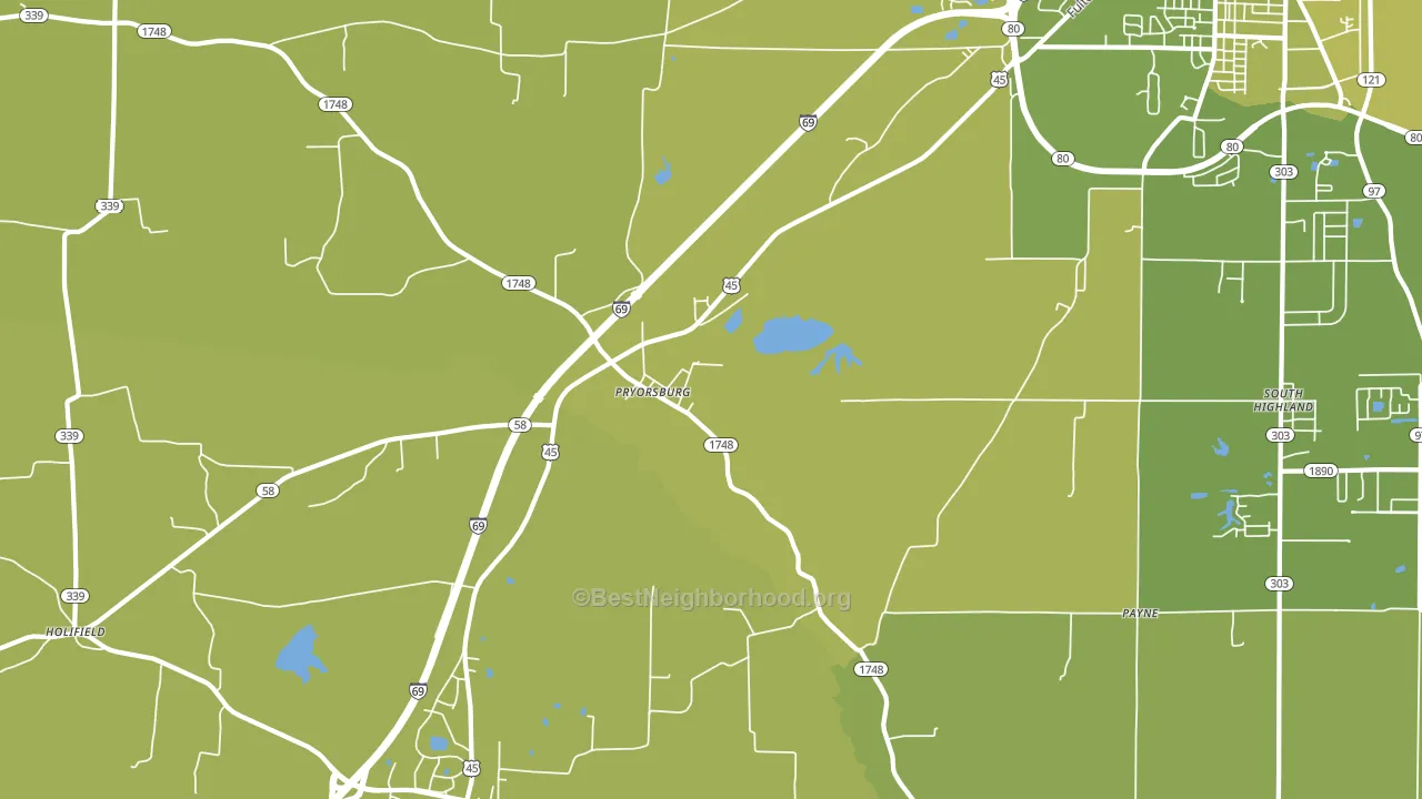 Pryorsburg, KY block-group voter-turnout map