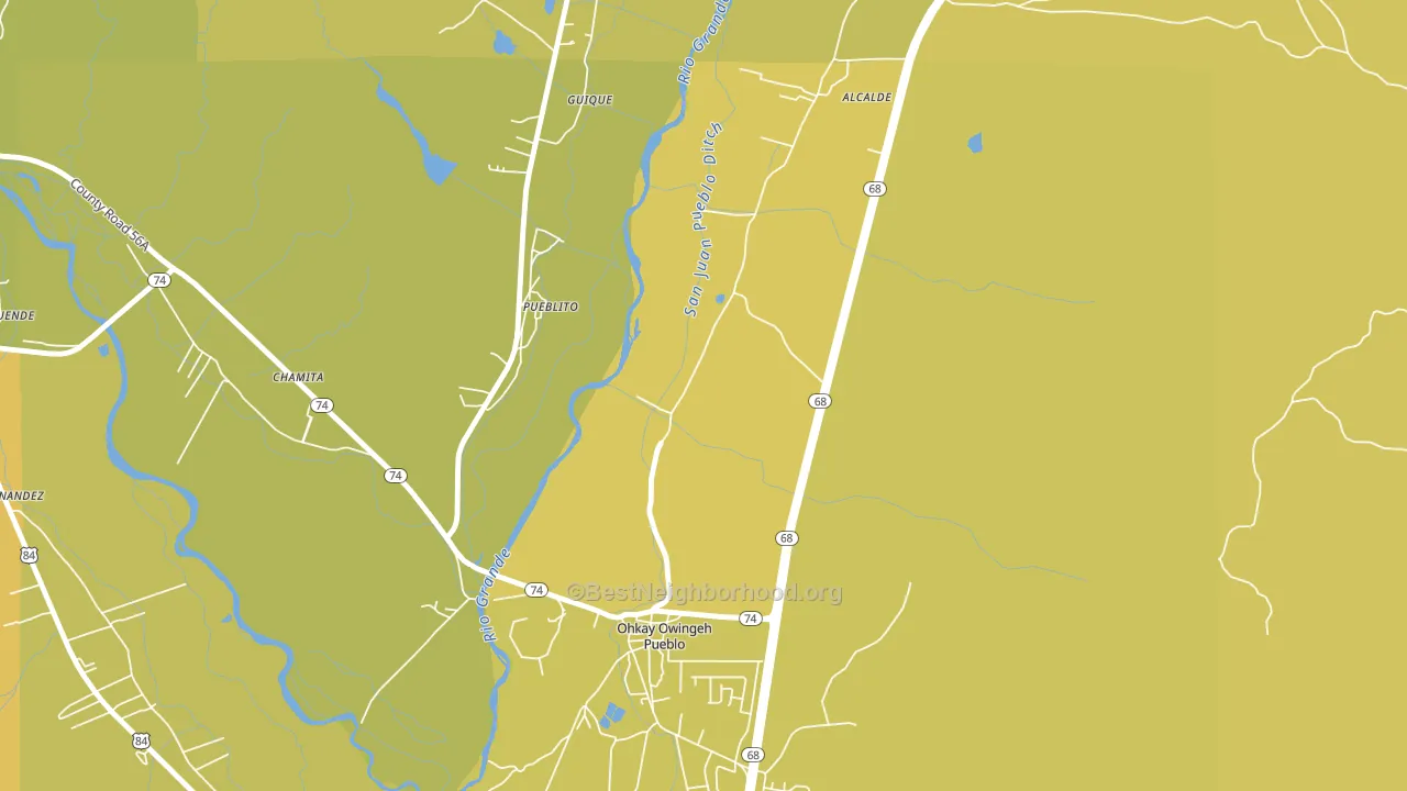 Pueblito, NM block-group voter-turnout map