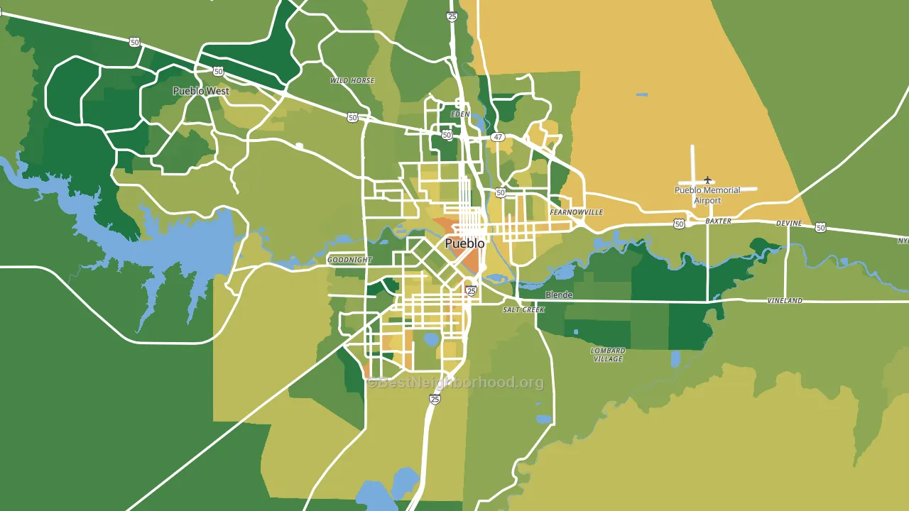 Pueblo, CO block-group voter-turnout map