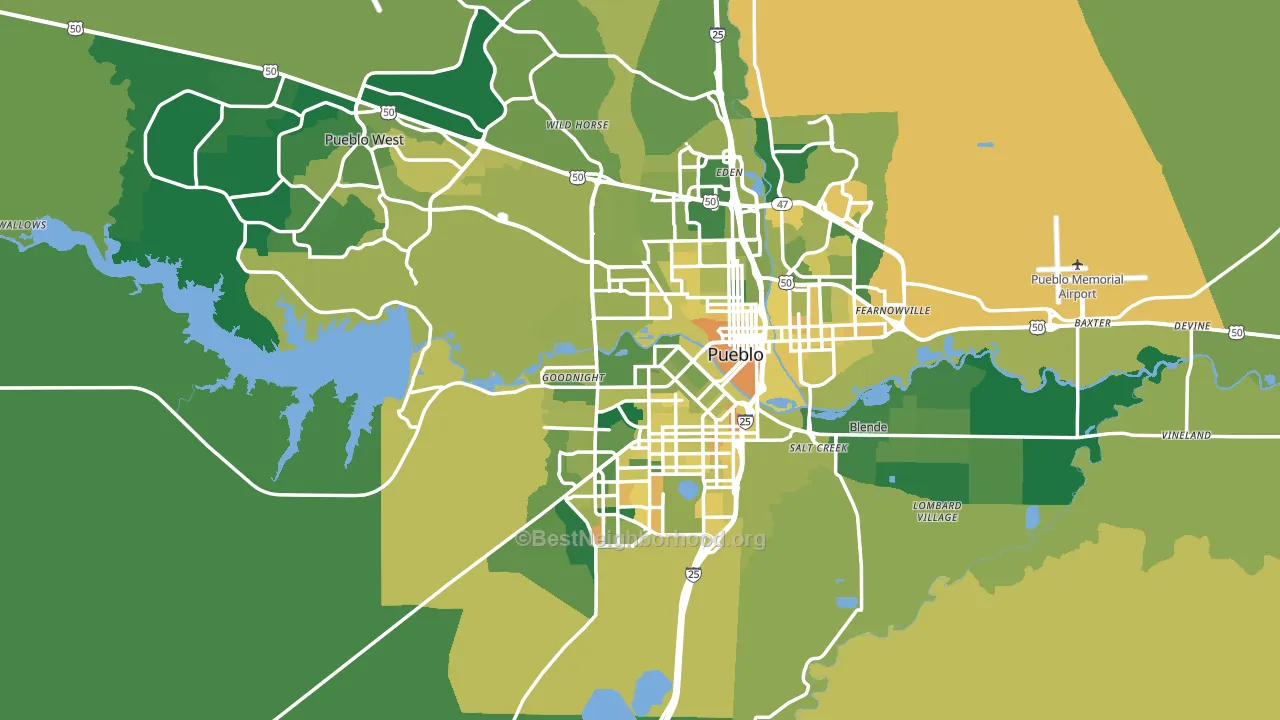 Pueblo County, CO block-group voter-turnout map