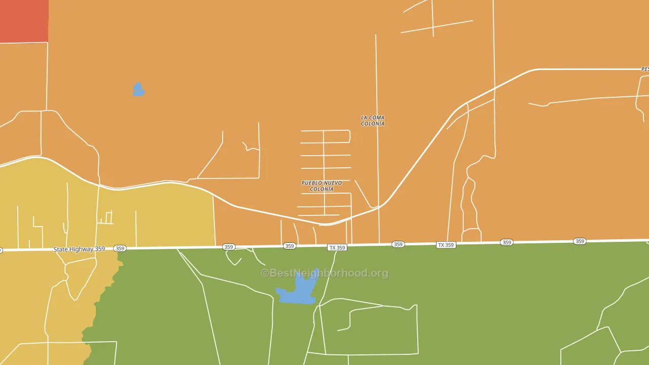 Pueblo Nuevo, TX block-group voter-turnout map