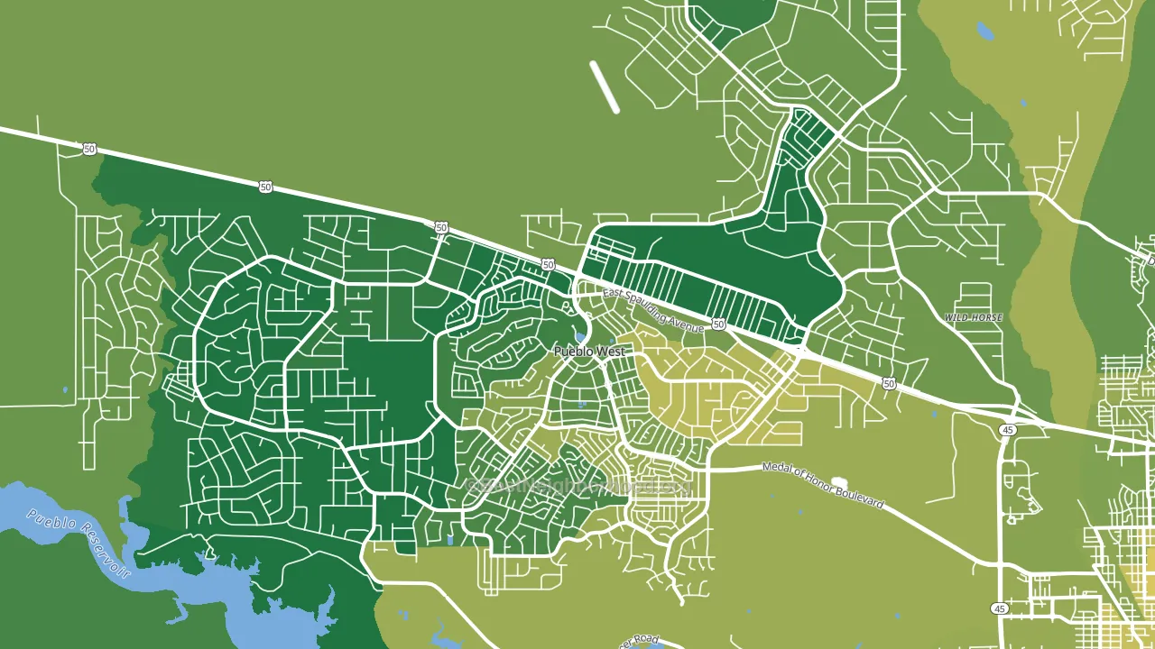 Pueblo West, CO block-group voter-turnout map