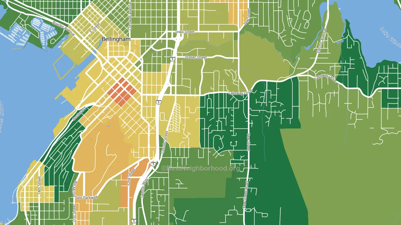 Puget, Bellingham, WA block-group voter-turnout map