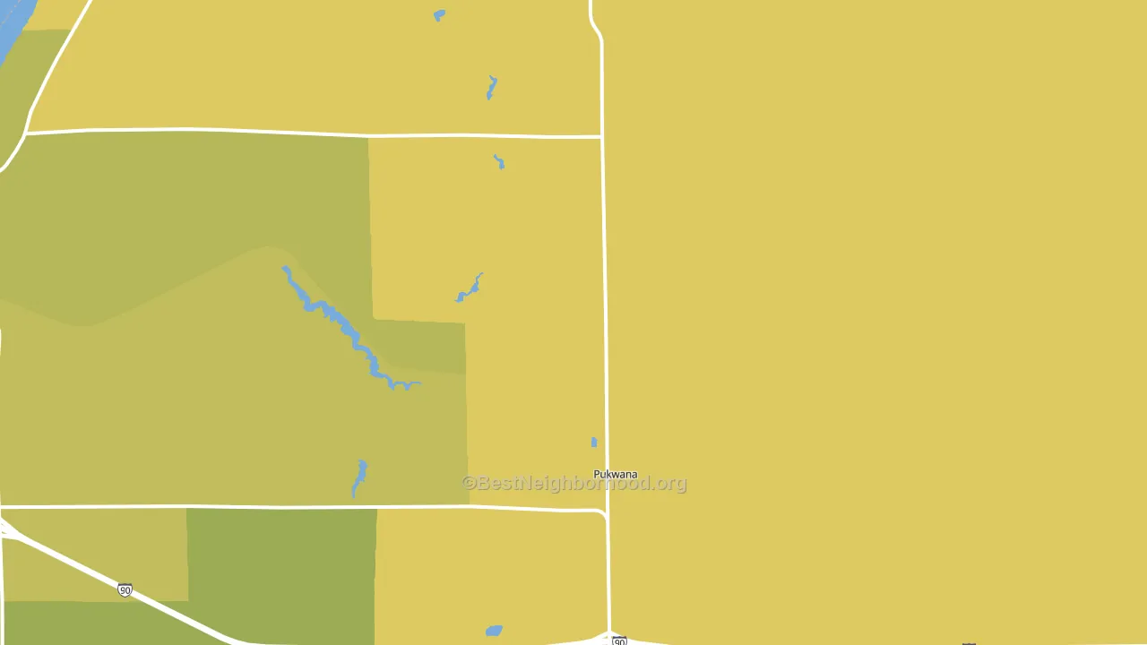 Pukwana, SD block-group voter-turnout map
