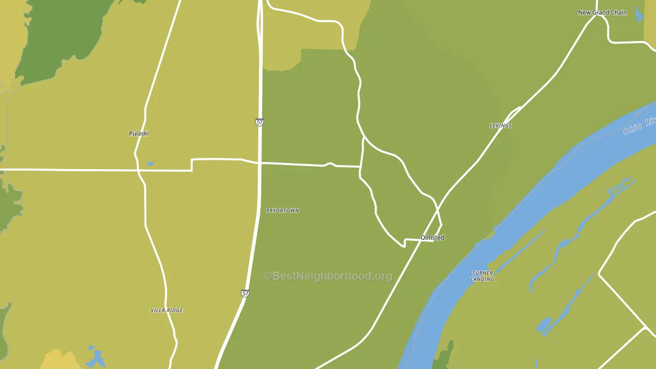 Pulaski County, IL block-group voter-turnout map