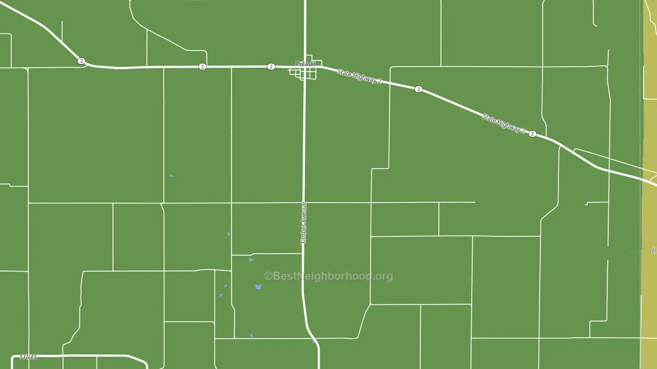 Pulaski, IA block-group voter-turnout map