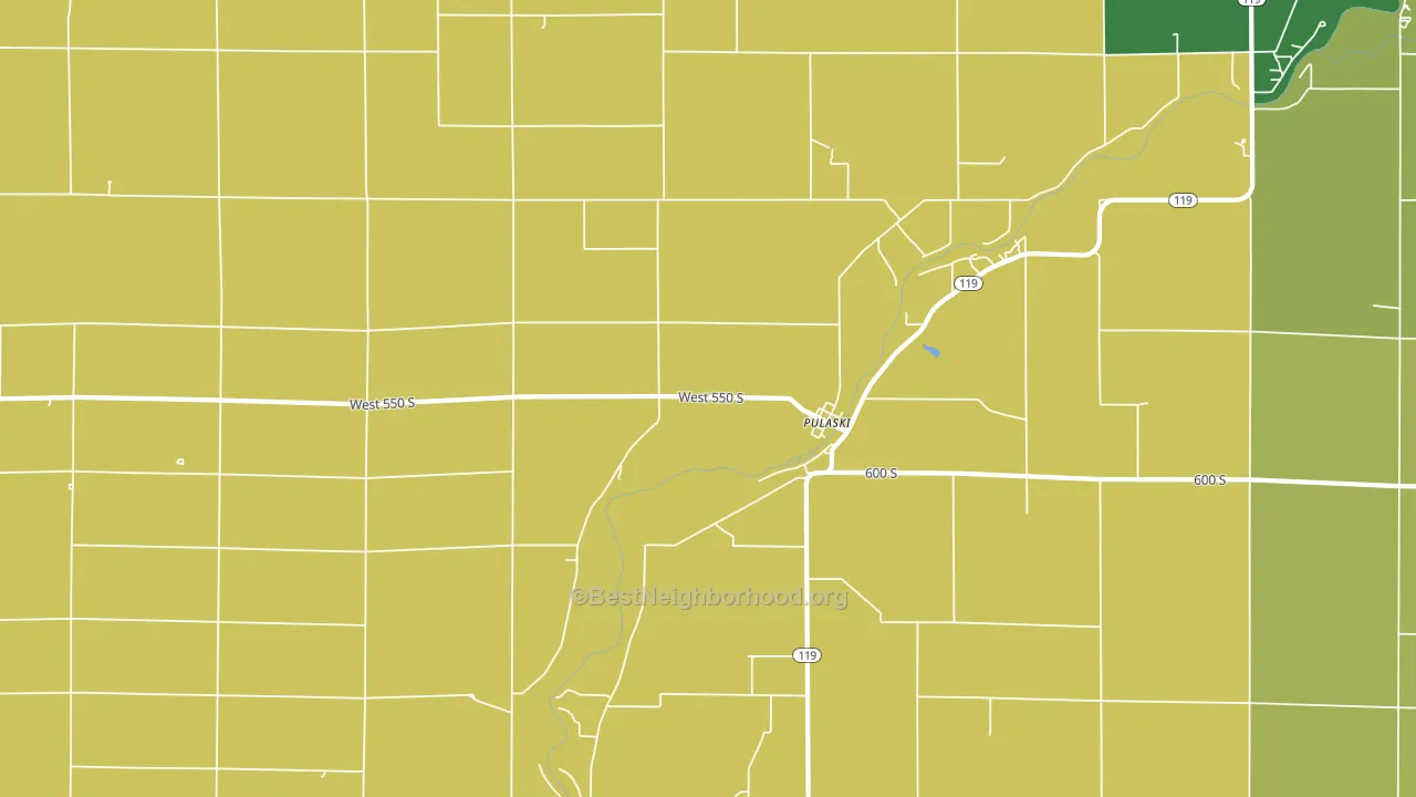 Pulaski, IN block-group voter-turnout map