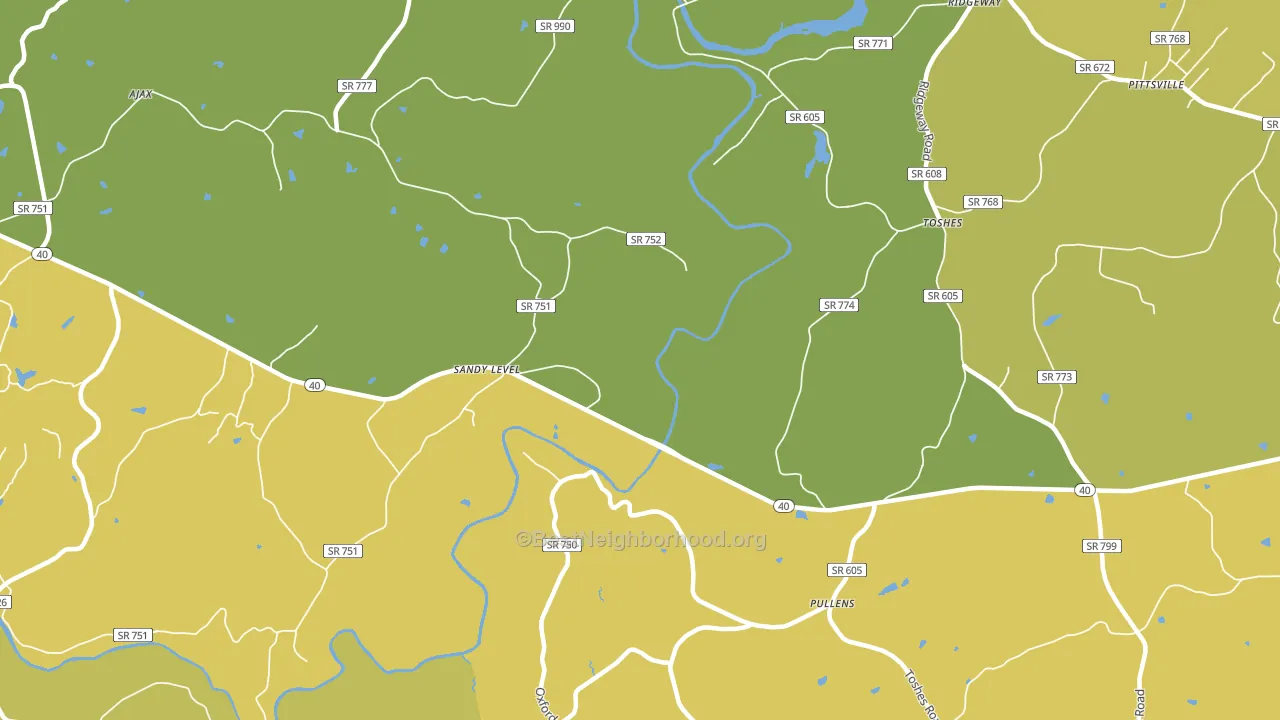 Pullens, VA block-group voter-turnout map